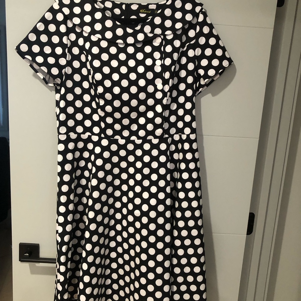 Polka Dot Black and White Dress